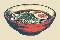 Udon Soup drawing sketch food.