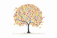 Autumn tree drawing plant white background.
