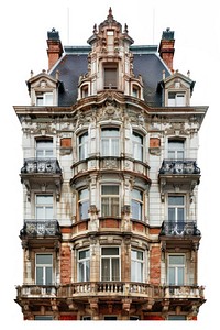 European architecture building window tower.
