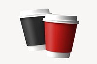 Black and red disposable coffee cups