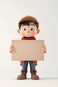 Postman holding board portrait standing person.