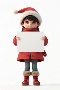 Santy girl holding board standing person cute.