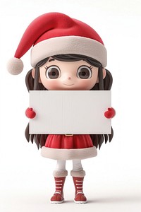 Santy girl holding board person cute face.