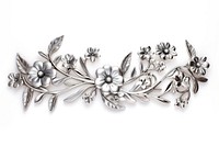 Jewelry brooch flower silver.