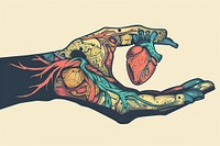 Drawing hand art tattoo invertebrate.