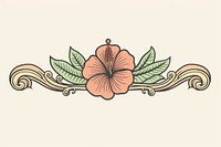 Ornament divider hibiscus pattern drawing flower.