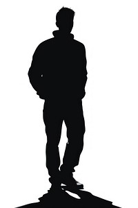 Illustration of silhouette man white adult backlighting.