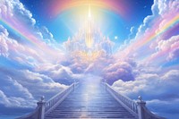 Rainbow way to heaven architecture backgrounds building.