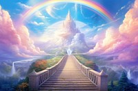Rainbow way to heaven backgrounds landscape outdoors.