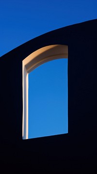 High contrast blue window architecture shadow daylighting.