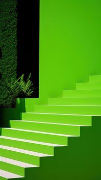 High contrast green stair architecture staircase stairs.