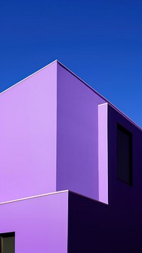 High contrast purple Facade architecture building outdoors.