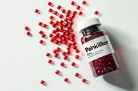 Painkiller pill pomegranate medication.