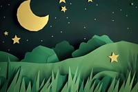 Moon and star paper art outdoors nature night.