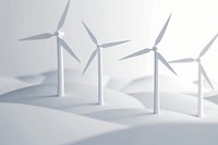 Wind turbins paper art windmill turbine machine.