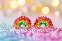 Rainbow earrings jewelry celebration accessories.