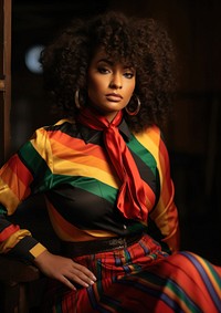 Blackwoman pride month fashion portrait adult photo.
