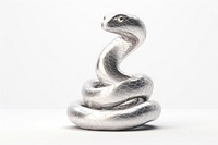 3d render of a snake in surreal abstract style reptile animal silver.
