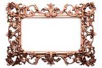 Muted color art nouveau rectangle frame white background.