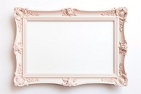 Beige rectangle frame white.