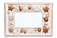 Christmas pattern rectangle frame white background.