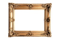 Gold rectangle frame white background.