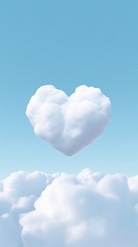 Heart made of cloud sky outdoors nature.