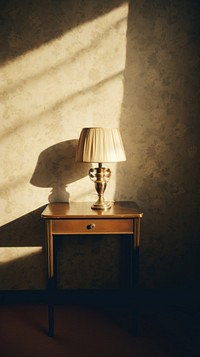 Lampshade shadow table light.