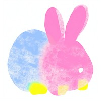 Hand drawn bunny vibrant colors mammal creativity portrait.