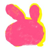Hand drawn bunny vibrant colors white background representation creativity.