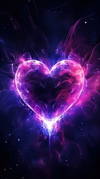 Heart Electric lighting effect abstract purple illuminated.