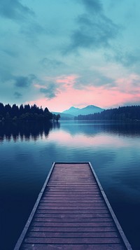 Nature lake outdoors pier.