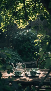 Nature outdoors garden table.