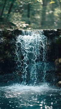 Nature waterfall outdoors forest.