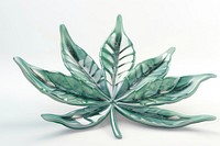 Cannabis leaf jewelry plant white background.
