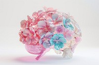 Brain with flowers petal plant chandelier.