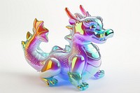Simple cute chubby chinese dragon icon figurine art representation.