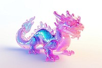 Simple cute chubby chinese dragon icon purple animal representation.