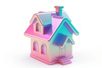 Simple isometric house icon white background confectionery architecture.
