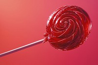 Red candy confectionery lollipop food.