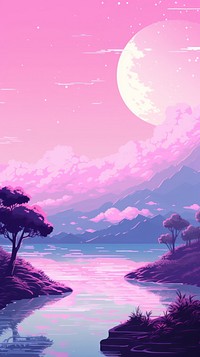 Moon landscape outdoors nature purple.