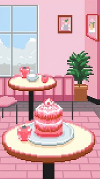 Kawaii strawberry cake furniture dessert table.