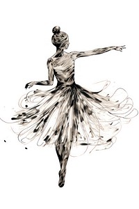 A ballerina dancing drawing ballet.