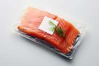 Salmon packaging  salmon seafood meat.