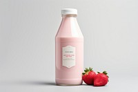 Strawberry milk bottle packaging label  strawberry fruit juice.
