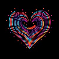 Heart abstract pattern neon.