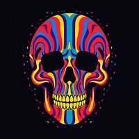 Abstract Graphic Element of skull minimalistic symmetric psychedelic style art vibrant color creativity.