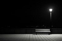 Street outdoors lighting bench.