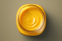 Mustard jar circle yellow butter.