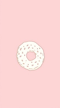 Kawaii doodle illustration of donut background bagel food confectionery.